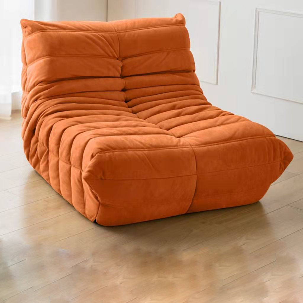 Contemporary Style Upholstered Armless Cushion Back Parsons Chair Orange 1 Piece Clearhalo 'Accent Chairs' 'accent_chairs' 'Chairs & Seating' 'furn' 'furn_accent_chairs' 'Furniture' 'Living Room Furniture' 5744379