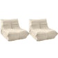Contemporary Style Upholstered Armless Cushion Back Parsons Chair Off-White 2 Piece Set Clearhalo 'Accent Chairs' 'accent_chairs' 'Chairs & Seating' 'furn' 'furn_accent_chairs' 'Furniture' 'Living Room Furniture' 5744385