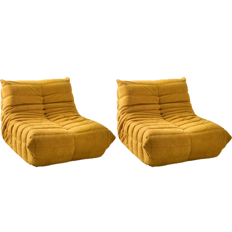 Contemporary Style Upholstered Armless Cushion Back Parsons Chair Yellow 2 Piece Set Clearhalo 'Accent Chairs' 'accent_chairs' 'Chairs & Seating' 'furn' 'furn_accent_chairs' 'Furniture' 'Living Room Furniture' 5744387
