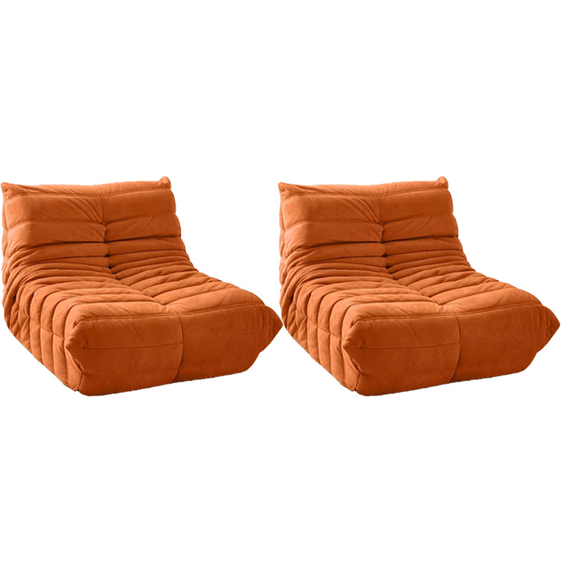 Contemporary Style Upholstered Armless Cushion Back Parsons Chair Orange 2 Piece Set Clearhalo 'Accent Chairs' 'accent_chairs' 'Chairs & Seating' 'furn' 'furn_accent_chairs' 'Furniture' 'Living Room Furniture' 5744389