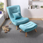 Contemporary Armless with Ottoman Basic Four Leg Lounge Accent Chair
