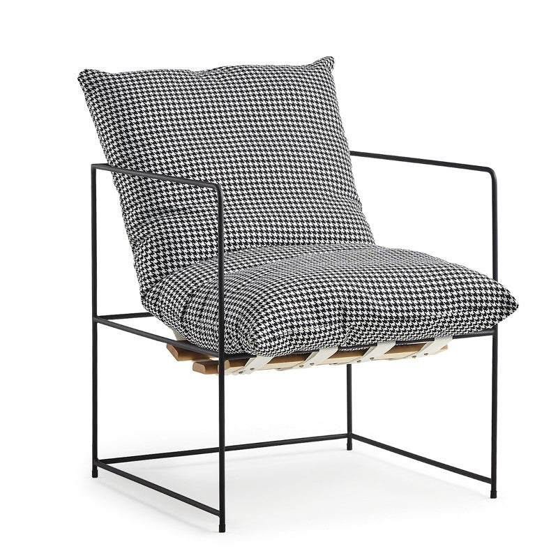 Industrial Style 26.77 " Wide Cotton Blend Sponge Metal Square Arm Chair