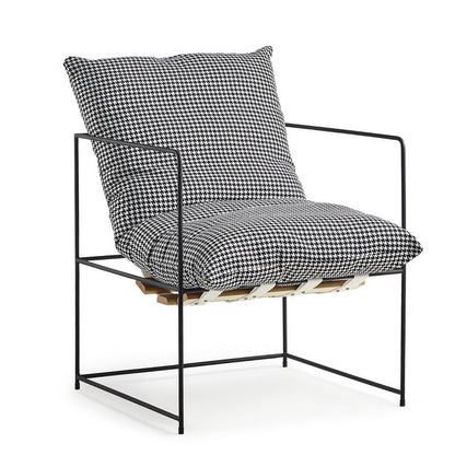 Industrial Style 26.77 " Wide Cotton Blend Sponge Metal Square Arm Chair