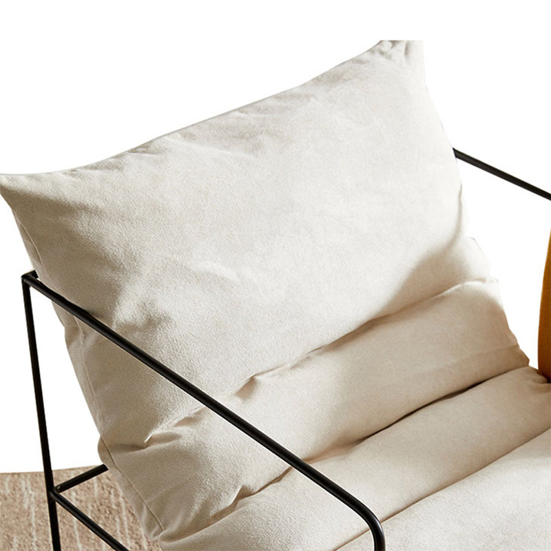 Industrial Style 26.77 " Wide Cotton Blend Sponge Metal Square Arm Chair