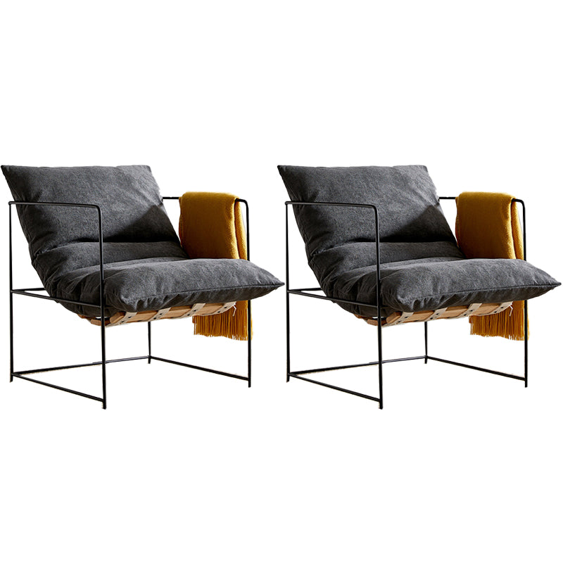 Industrial Style 26.77 " Wide Cotton Blend Sponge Metal Square Arm Chair