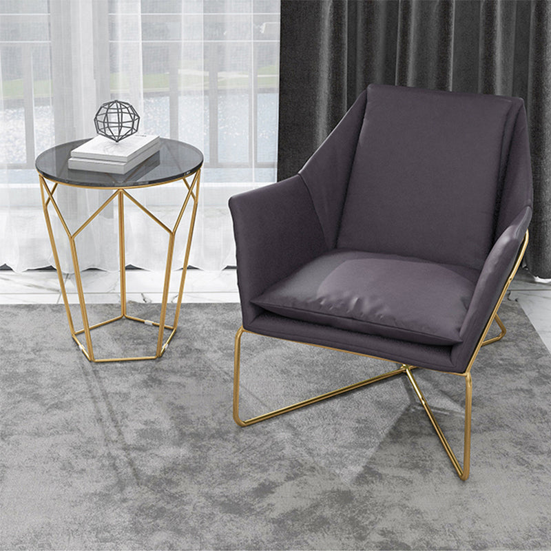 Mid-century Modern 27.56" Wide Fixed Back Cross Base Flared Arms Chair