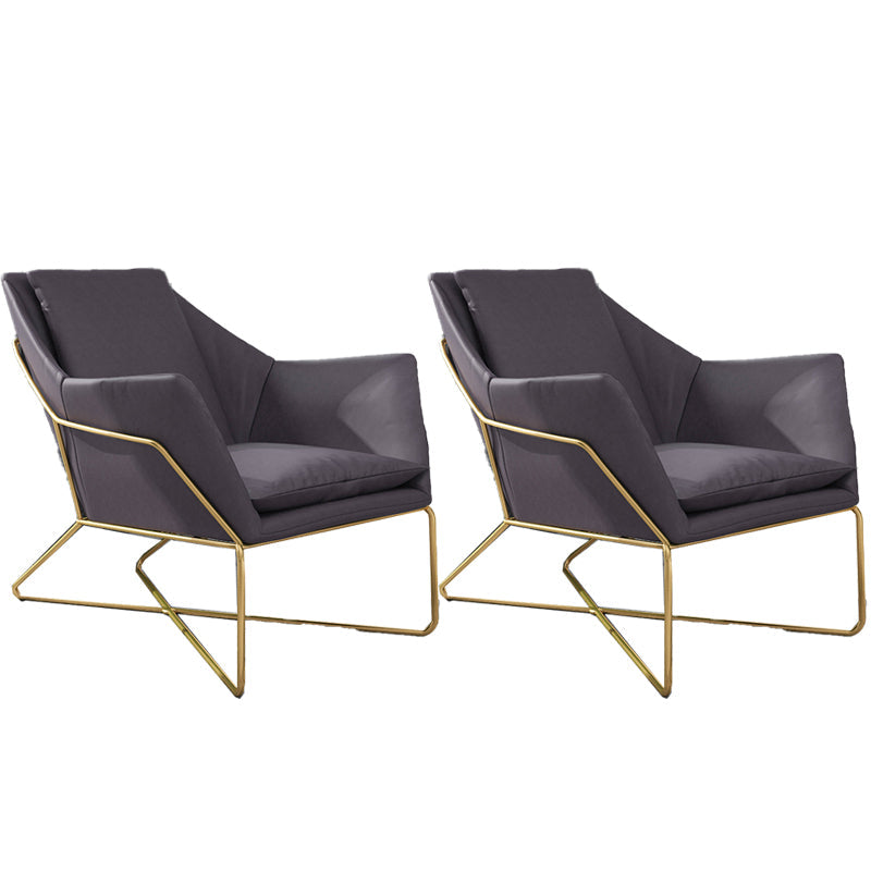 Mid-century Modern 27.56" Wide Fixed Back Cross Base Flared Arms Chair