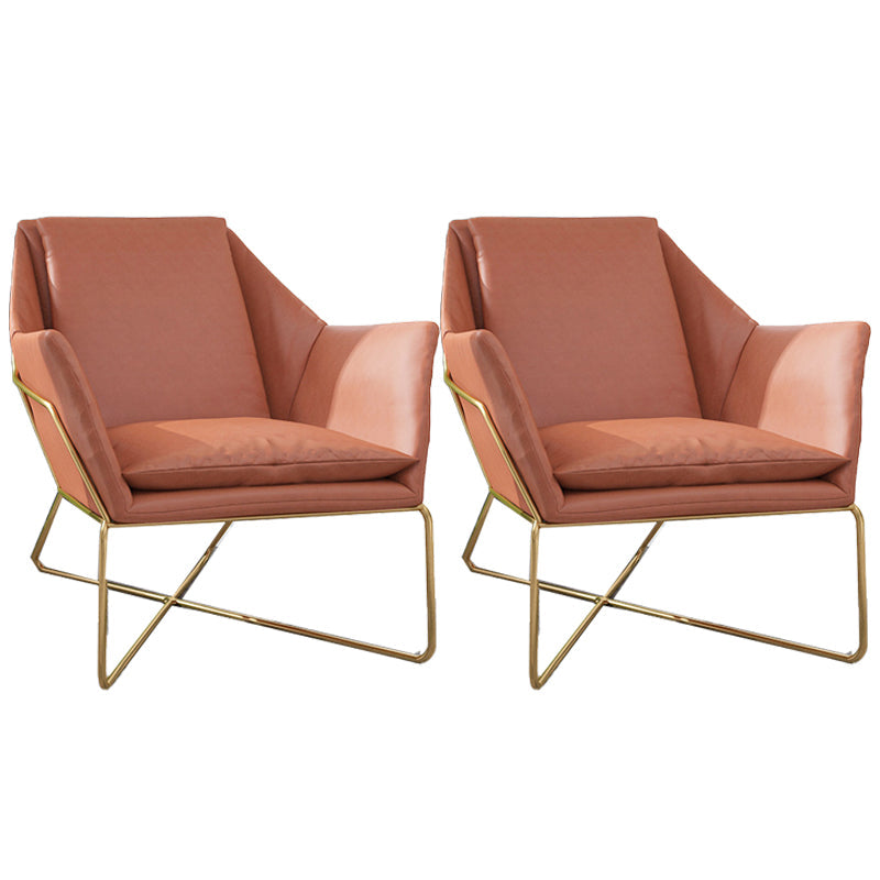 Mid-century Modern 27.56" Wide Fixed Back Cross Base Flared Arms Chair