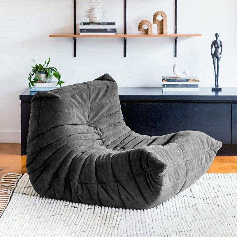 Mid-Century Modern Armless Lounge Chair Fixed Back Accent Room Chair for Bedroom Dark Gray 1 Piece Clearhalo 'Accent Chairs' 'accent_chairs' 'Chairs & Seating' 'furn' 'furn_accent_chairs' 'Furniture' 'Living Room Furniture' 5744488