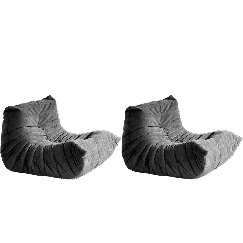 Mid-Century Modern Armless Lounge Chair Fixed Back Accent Room Chair for Bedroom Dark Gray 2 Piece Set Clearhalo 'Accent Chairs' 'accent_chairs' 'Chairs & Seating' 'furn' 'furn_accent_chairs' 'Furniture' 'Living Room Furniture' 5744496