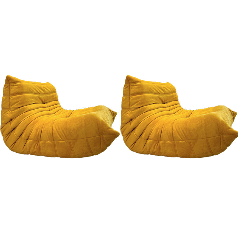 Mid-Century Modern Armless Lounge Chair Fixed Back Accent Room Chair for Bedroom Yellow 2 Piece Set Clearhalo 'Accent Chairs' 'accent_chairs' 'Chairs & Seating' 'furn' 'furn_accent_chairs' 'Furniture' 'Living Room Furniture' 5744498