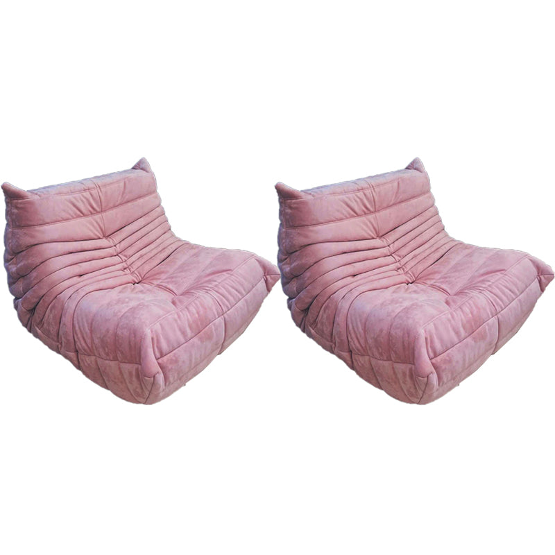 Mid-Century Modern Armless Lounge Chair Fixed Back Accent Room Chair for Bedroom Pink 2 Piece Set Clearhalo 'Accent Chairs' 'accent_chairs' 'Chairs & Seating' 'furn' 'furn_accent_chairs' 'Furniture' 'Living Room Furniture' 5744499