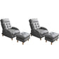 Contemporary Bonded Leather Arms Included with Ottoman Lounge Accent Chair Light Gray 2 Piece Set Clearhalo 'Accent Chairs' 'accent_chairs' 'Chairs & Seating' 'furn' 'furn_accent_chairs' 'Furniture' 'Living Room Furniture' 5744508