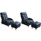 Contemporary Bonded Leather Arms Included with Ottoman Lounge Accent Chair Dark Blue 2 Piece Set Clearhalo 'Accent Chairs' 'accent_chairs' 'Chairs & Seating' 'furn' 'furn_accent_chairs' 'Furniture' 'Living Room Furniture' 5744513