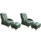Contemporary Bonded Leather Arms Included with Ottoman Lounge Accent Chair Blackish Green 2 Piece Set Clearhalo 'Accent Chairs' 'accent_chairs' 'Chairs & Seating' 'furn' 'furn_accent_chairs' 'Furniture' 'Living Room Furniture' 5744515