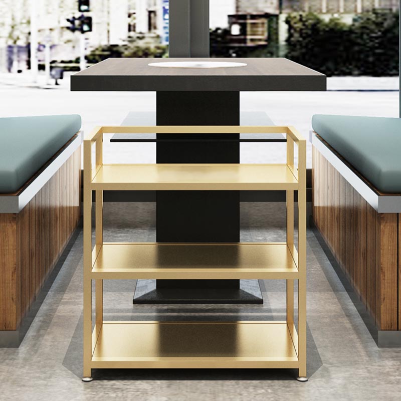 Tavolo da preparazione in metallo contemporaneo 25.59 "H tavolo da preparazione a rotolamento per sala da pranzo