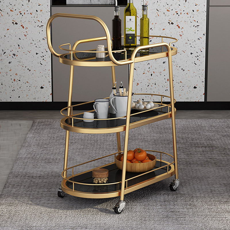 32.28" High Rolling Contemporary Prep Table Metal Prep Table with Open Storage