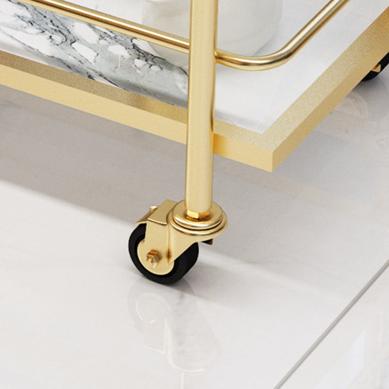 33.86" High Rolling Modern Style Prep Table Stone Prep Table for Dining Room