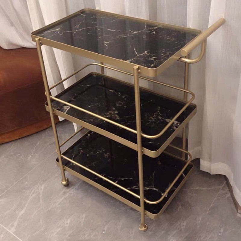 35.43" High Modern Prep Table Rolling Stone Prep Table for Dining Room Black White Clearhalo 'furn' 'furn_kitchen_islands_carts' 'Furniture' 'Kitchen & Dining Furniture' 'Kitchen Islands & Carts' 'kitchen_islands_carts' 5744761