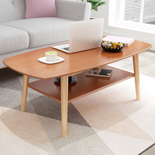 17.72" Tall Contemporary Style Coffee Cocktail Table Solid Wood Coffee Table