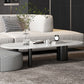 Glam 3 Legs Cocktail Table Oval Coffee Cocktail Table for Living Room 55"L x 31.5"W x 18"H Clearhalo 'Coffee & Accent Tables' 'Coffee Tables' 'coffee_tables' 'furn' 'furn_coffee_tables' 'Furniture' 'Living Room Furniture' 5749037