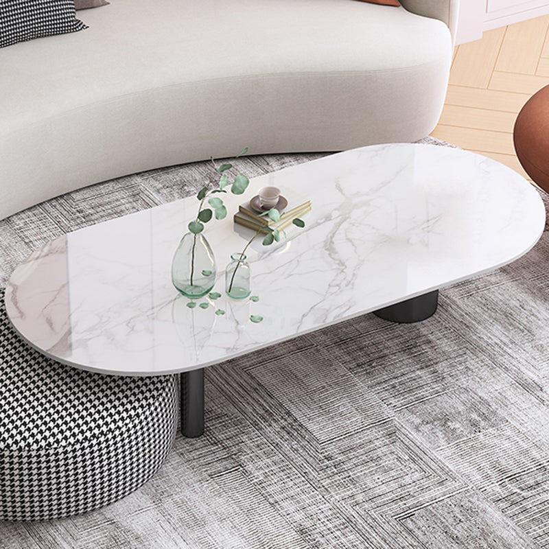 Glam 3 Legs Cocktail Table Oval Coffee Cocktail Table for Living Room Clearhalo 'Coffee & Accent Tables' 'Coffee Tables' 'coffee_tables' 'furn' 'furn_coffee_tables' 'Furniture' 'Living Room Furniture' 5749039