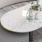 Glam 3 Legs Cocktail Table Oval Coffee Cocktail Table for Living Room Clearhalo 'Coffee & Accent Tables' 'Coffee Tables' 'coffee_tables' 'furn' 'furn_coffee_tables' 'Furniture' 'Living Room Furniture' 5749043
