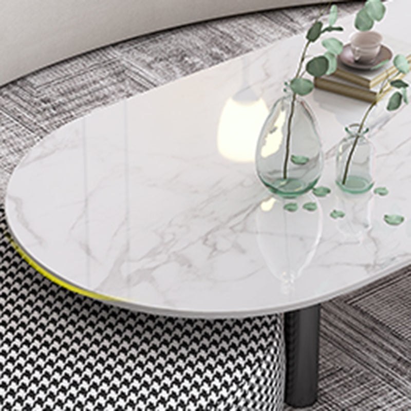 Glam 3 Legs Cocktail Table Oval Coffee Cocktail Table for Living Room Clearhalo 'Coffee & Accent Tables' 'Coffee Tables' 'coffee_tables' 'furn' 'furn_coffee_tables' 'Furniture' 'Living Room Furniture' 5749043