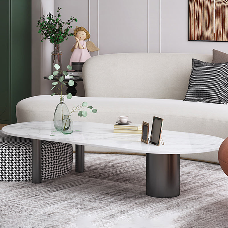 Glam 3 Legs Cocktail Table Oval Coffee Cocktail Table for Living Room Clearhalo 'Coffee & Accent Tables' 'Coffee Tables' 'coffee_tables' 'furn' 'furn_coffee_tables' 'Furniture' 'Living Room Furniture' 5749045
