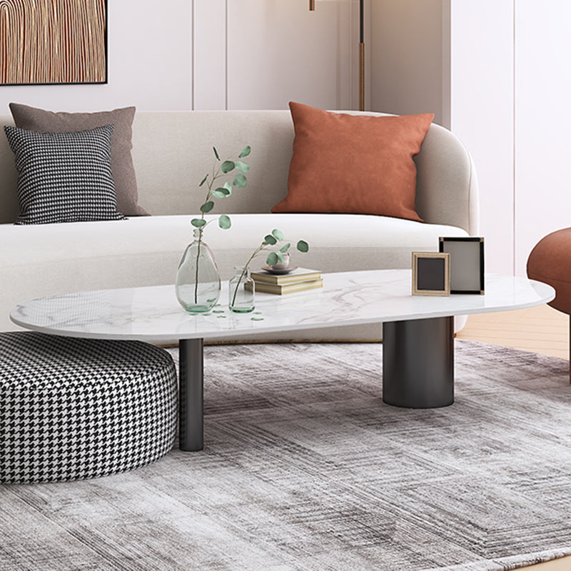 Glam 3 Legs Cocktail Table Oval Coffee Cocktail Table for Living Room Clearhalo 'Coffee & Accent Tables' 'Coffee Tables' 'coffee_tables' 'furn' 'furn_coffee_tables' 'Furniture' 'Living Room Furniture' 5749047