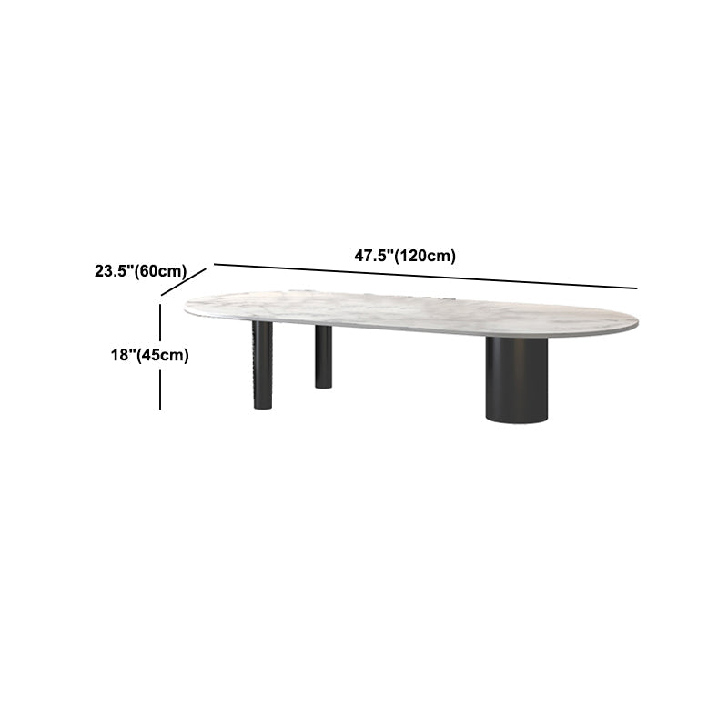 Glam 3 Legs Cocktail Table Oval Coffee Cocktail Table for Living Room Clearhalo 'Coffee & Accent Tables' 'Coffee Tables' 'coffee_tables' 'furn' 'furn_coffee_tables' 'Furniture' 'Living Room Furniture' 5749049
