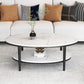 Table basse et cocktail en ardoise Glam, ovale, pour le salon