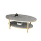 Table basse et cocktail en ardoise Glam, ovale, pour le salon