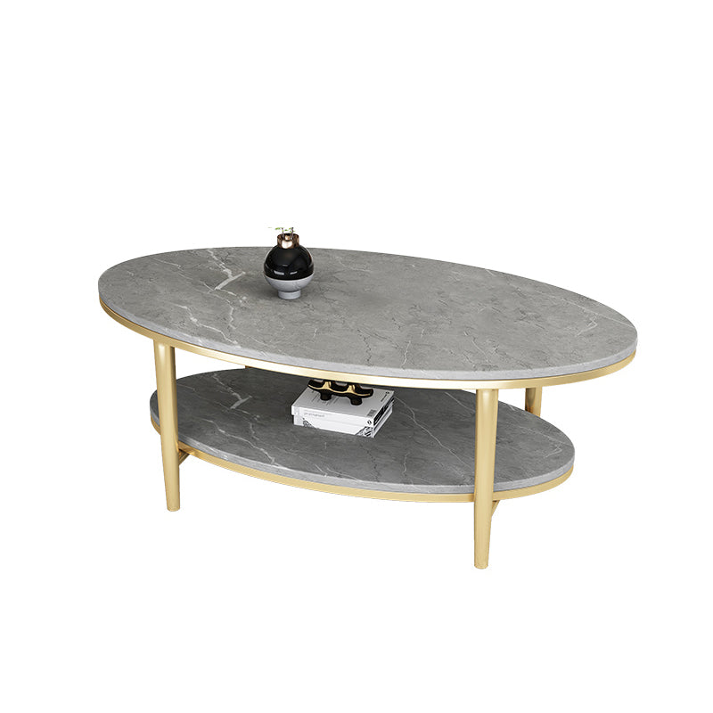 Table basse et cocktail en ardoise Glam, ovale, pour le salon