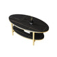 Table basse et cocktail en ardoise Glam, ovale, pour le salon