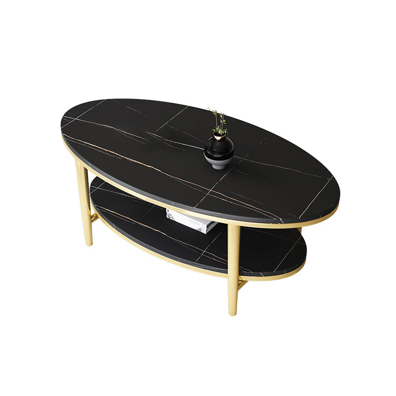 Table basse et cocktail en ardoise Glam, ovale, pour le salon