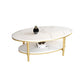 Table basse et cocktail en ardoise Glam, ovale, pour le salon
