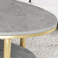 Table basse et cocktail en ardoise Glam, ovale, pour le salon