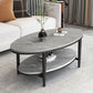 Table basse et cocktail en ardoise Glam, ovale, pour le salon