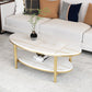 Table basse et cocktail en ardoise Glam, ovale, pour le salon