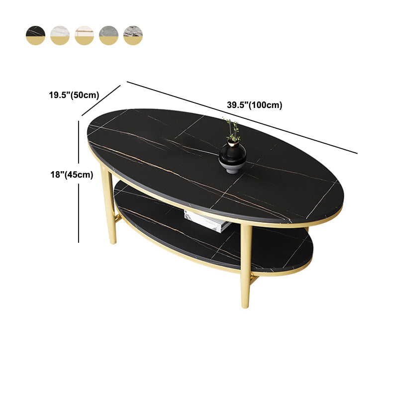 Table basse et cocktail en ardoise Glam, ovale, pour le salon