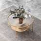 17.72" Tall Contemporary Style Coffee Cocktail Table Glass-Topped Coffee Table