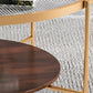 17.72" Tall Contemporary Style Coffee Cocktail Table Glass-Topped Coffee Table
