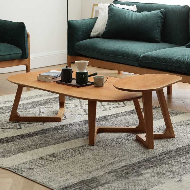 Tavolino da caffè in stile scandinavo Tavolino ovale in legno massello