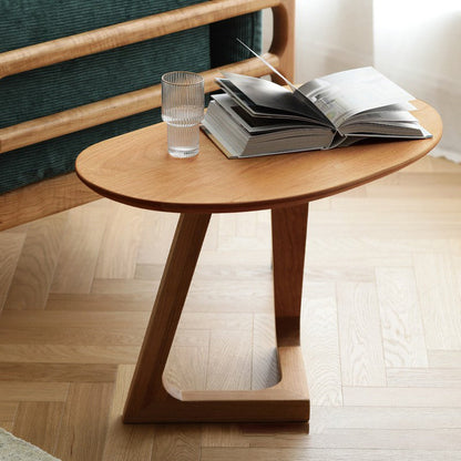 Tavolino da caffè in stile scandinavo Tavolino ovale in legno massello