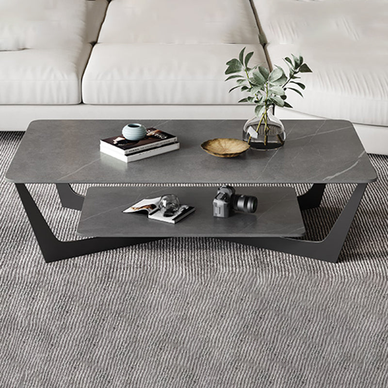 Glamrahmen Couchtisch Schiefer rechteckiger Couchtisch für Wohnzimmer Set für Wohnzimmer