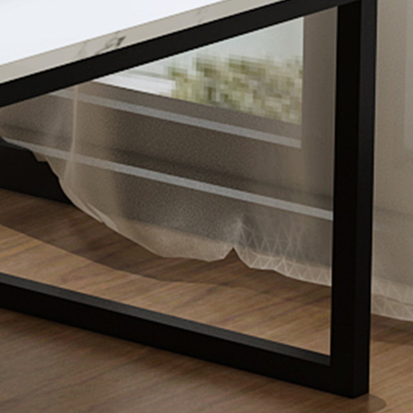 Glam Sled Coffee Table Set Slate Rectangular Coffee Table for Home Clearhalo 'Coffee & Accent Tables' 'Coffee Tables' 'coffee_tables' 'furn' 'furn_coffee_tables' 'Furniture' 'Living Room Furniture' 5749376