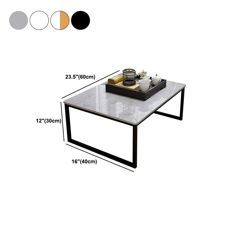 Glam Sled Coffee Table Set Slate Rectangular Coffee Table for Home Clearhalo 'Coffee & Accent Tables' 'Coffee Tables' 'coffee_tables' 'furn' 'furn_coffee_tables' 'Furniture' 'Living Room Furniture' 5749382