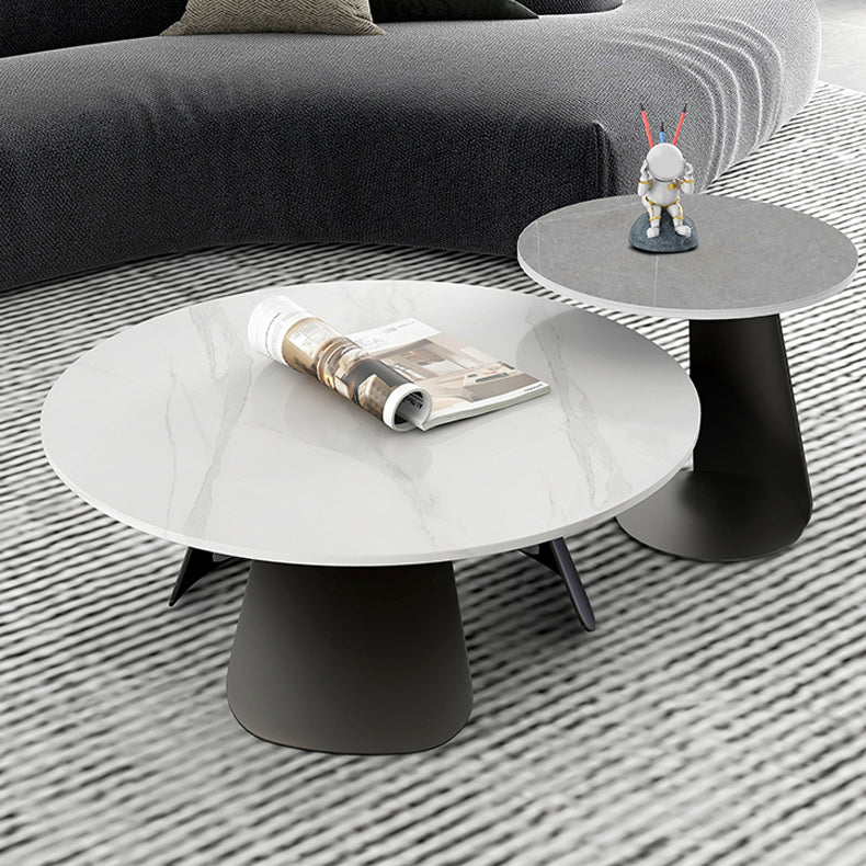 Tavolino rotondo in ardesia moderno tavolo da cocktail in metallo