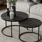 Round Nesting Coffee Table Modern Minimalist Slate Coffee Table Black Black Clearhalo 'Coffee & Accent Tables' 'Coffee Tables' 'coffee_tables' 'furn' 'furn_coffee_tables' 'Furniture' 'Living Room Furniture' 5749405